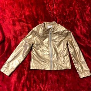 Little Lass Girls Gold Metallic Jacket Sz-6